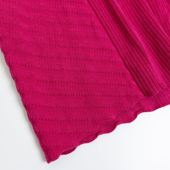 Judith & Charles Silk Blend Sweater V-Neck Long Sleeve Fuchsia Hot Pink - Picture 9 of 12